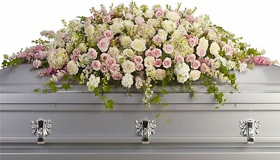 Pink and White Full Casket Spray