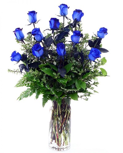 Blue Roses in a Vase