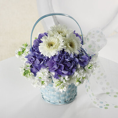Baby Blue Floral Basket