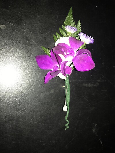 Purple Orchid Boutonnière